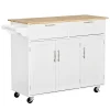 HOMCOM 48" Modern Kitchen Island Cart On Wheels With Storage Drawers Rolling Utility Cart With Adjustable Shelves Cabinets And Towel Rack Grey 1 HOMCOM 48" Modern Kitchen Island Cart On Wheels With Storage Drawers Rolling Utility Cart With Adjustable Shelves Cabinets And Towel Rack Grey -The Novogratz Shop 6030812 White