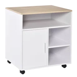 HOMCOM Printer Stand Multipurpose Moveable Filing Cabinet With Ample Inner Storage Space And 4 Easy Rolling Wheels White 6 HOMCOM Printer Stand Multipurpose Moveable Filing Cabinet With Ample Inner Storage Space And 4 Easy Rolling Wheels White -The Novogratz Shop 6030897 ALT