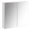 Kleankin Bathroom Mirrored Cabinet 24"x22" Steel Frame Medicine Cabinet Wall Mounted Storage Organizer With Double Doors White -The Novogratz Shop 6030977