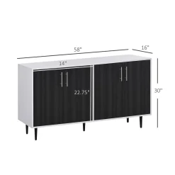 HOMCOM Modern Sideboard Buffet Kitchen Storage Cabinet Console Table With Adjustable Shelves Anti Topple Design And Large Countertop Natural 7 HOMCOM Modern Sideboard Buffet Kitchen Storage Cabinet Console Table With Adjustable Shelves Anti Topple Design And Large Countertop Natural -The Novogratz Shop 6030979 ALT2