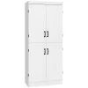HOMCOM 70" 4 Door Kitchen Pantry Freestanding Storage Cabinet 6 Tier Cupboard With Adjustable Shelves For Living Room Grey 1 HOMCOM 70" 4 Door Kitchen Pantry Freestanding Storage Cabinet 6 Tier Cupboard With Adjustable Shelves For Living Room Grey -The Novogratz Shop 6031012 White