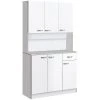 HOMCOM 71" Freestanding Kitchen Buffet Hutch Cupboard With 6 Doors 3 Adjustable Shelves And 1 Drawer White 2 HOMCOM 71" Freestanding Kitchen Buffet Hutch Cupboard With 6 Doors 3 Adjustable Shelves And 1 Drawer White -The Novogratz Shop 6031015