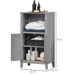 Kleankin Bathroom Floor Cabinet Freestanding Storage Cabinet With 2 Open Shelves Double Doors And 2 Adjustable Shelves Grey 7 Kleankin Bathroom Floor Cabinet Freestanding Storage Cabinet With 2 Open Shelves Double Doors And 2 Adjustable Shelves Grey -The Novogratz Shop 6031034 ALT2