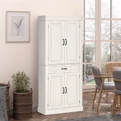 HOMCOM 71" Freestanding Kitchen Pantry With 4 Doors And 2 Large Cabinets Tall Storage Cabinet With Wide Drawer For Kitchen Dining Room Coffee -The Novogratz Shop 6031041 ALT