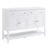 HOMCOM 47" Modern Sideboard Serving Buffet Accent Cabinet Cupboard With Adjustable Shelves And Drawers For Living Room White 1 HOMCOM 47" Modern Sideboard Serving Buffet Accent Cabinet Cupboard With Adjustable Shelves And Drawers For Living Room White -The Novogratz Shop 6031058