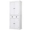 HOMCOM 72" Traditional Freestanding Kitchen Pantry Cupboard With 2 Cabinet Drawer And Adjustable Shelves Black 2 HOMCOM 72" Traditional Freestanding Kitchen Pantry Cupboard With 2 Cabinet Drawer And Adjustable Shelves Black -The Novogratz Shop 6031061 White