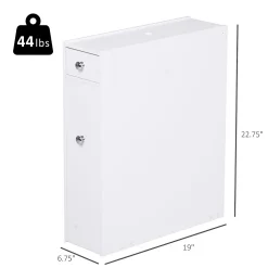 HOMCOM Bathroom Floor Organizer Free Standing Space Saving Narrow Storage Cabinet Bath Toilet Paper Holder With Drawers White -The Novogratz Shop 6031085 ALT