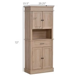 HOMCOM Traditional Freestanding Buffet With Hutch Kitchen Pantry Cabinet Cupboard With Doors And Drawer Adjustable ShelvingWhite -The Novogratz Shop 6031125 ALT