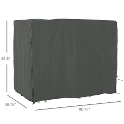 Outsunny 80" X 48" X 64" Outdoor Patio Hammock Porch Swing Cover With UV Water And Dust Fighting Material -The Novogratz Shop 6031182 ALT2