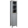 Kleankin Tall Bathroom Storage Cabinet With 3 Tier Shelf Cupboard Door Free Standing Linen Tower Slim Side Organizer Grey 1 Kleankin Tall Bathroom Storage Cabinet With 3 Tier Shelf Cupboard Door Free Standing Linen Tower Slim Side Organizer Grey -The Novogratz Shop 6031254
