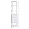 HOMCOM Freestanding Wood Bathroom Storage Tall Cabinet Organizer Tower With Shelves And Compact Design White 2 HOMCOM Freestanding Wood Bathroom Storage Tall Cabinet Organizer Tower With Shelves And Compact Design White -The Novogratz Shop 6031269
