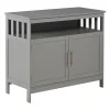 HOMCOM Kitchen Buffet Sideboard Wooden Storage Console Table With 2 Level Cabinet And Open Shelf Grey 2 HOMCOM Kitchen Buffet Sideboard Wooden Storage Console Table With 2 Level Cabinet And Open Shelf Grey -The Novogratz Shop 6031272 Grey