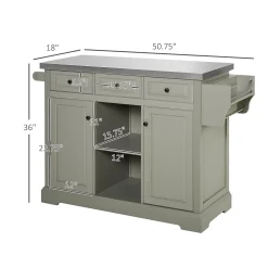 HOMCOM Rolling Kitchen Island With Stainless Steel Top And Drawers Utility Portable Multi Storage Cart On Wheels White 7 HOMCOM Rolling Kitchen Island With Stainless Steel Top And Drawers Utility Portable Multi Storage Cart On Wheels White -The Novogratz Shop 6031291 ALT2