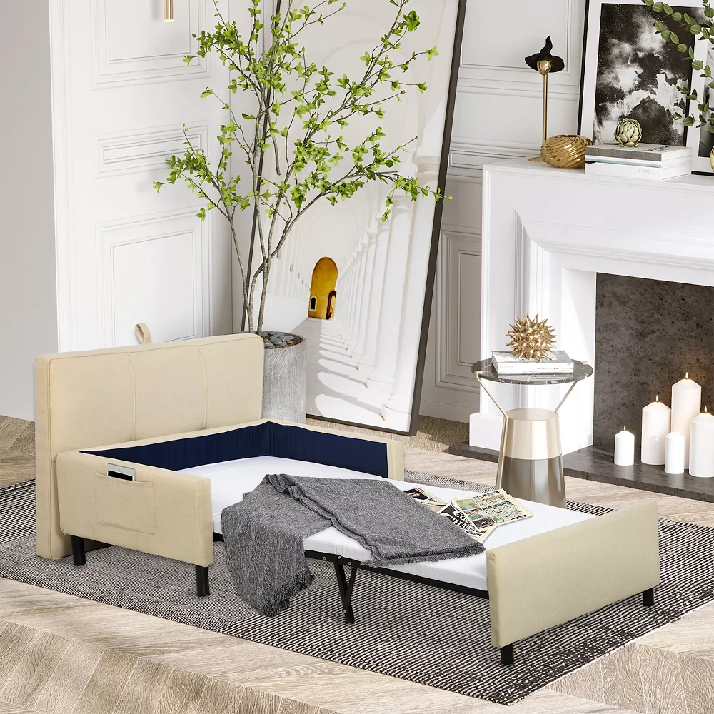 HOMCOM Space-Saving Padded Cushion Rest Lounger W/Steel Frame And Strong Base 4 HOMCOM Space-Saving Padded Cushion Rest Lounger W/Steel Frame And Strong Base - Image 2