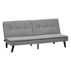 The Novogratz Shop 8 HOMCOM Convertible Lounge Futon Sofa Bed/3 Seater Tufted Fabric Upholstered Sleeper With Adjustable Backrest Grey