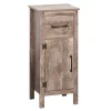 Kleankin Bathroom Floor Cabinet Storage Cupboard With Drawer And Adjustable Shelf For Entryway Or Living Room Barnwood -The Novogratz Shop 6031420