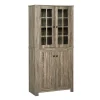 HOMCOM Freestanding Kitchen Pantry Storage With 2 Large Cabinets 4 Shelves Framed Glass Doors And Anti Topple Wood -The Novogratz Shop 6031447