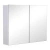 HOMCOM Double Door Wall Mounted Bathroom Mirror Medicine Cabinet With Modern Design Large Storage And Quiet Hinges -The Novogratz Shop 6031498