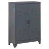 HOMCOM Industrial Style Steel Storage Cabinet Metal Storage Organizer With 2 Tier Adjustable Shelves For Living Room Or Home Office Grey 2 HOMCOM Industrial Style Steel Storage Cabinet Metal Storage Organizer With 2 Tier Adjustable Shelves For Living Room Or Home Office Grey -The Novogratz Shop 6031549 Grey