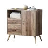Year Color Rustic Storage Cabinet With 2 Drawers, Door, Shelf Accent, And Metal Base For Bedroom, Living Room, Entryway, And Home Office -The Novogratz Shop 6058366