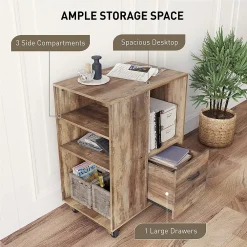 Year Color Mobile Wood Office Storage Cabinet With Drawers And Shelves For Home Office -The Novogratz Shop 6058432 ALT2