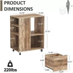 Year Color Mobile Wood Office Storage Cabinet With Drawers And Shelves For Home Office -The Novogratz Shop 6058432 ALT3