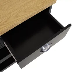 Sunnydaze Decor Sunnydaze Farmhouse Kitchen Cart With Drawers And Shelves - Black - 34.25in 8 Sunnydaze Decor Sunnydaze Farmhouse Kitchen Cart With Drawers And Shelves - Black - 34.25in -The Novogratz Shop 6109262 ALT2