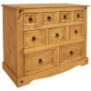 Sunnydaze Decor Sunnydaze 9-Drawer Solid Pine Chest - Light Brown - 39.75 In -The Novogratz Shop 6130832