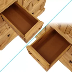 Sunnydaze Decor Sunnydaze 9-Drawer Solid Pine Chest - Light Brown - 39.75 In -The Novogratz Shop 6130832 ALT2