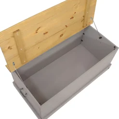 Sunnydaze Decor Sunnydaze Solid Pine Trunk With Handles - Gray - 39.5" W -The Novogratz Shop 6130839 ALT