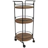 Sunnydaze Decor Sunnydaze Round Metal 3-Tiered Bar Cart With Wheels - 34.5 In 1 Sunnydaze Decor Sunnydaze Round Metal 3-Tiered Bar Cart With Wheels - 34.5 In -The Novogratz Shop 6131623