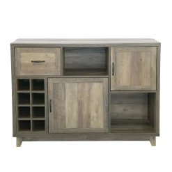 F.C Design FC Design 52"W Sideboard Storage Cabinet With Wine Racks, Storage Cabinets, Drawer, Large Dining Server Cupboard Buffet Table