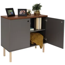 Sunnydaze Decor Sunnydaze Mid-Century Modern 2-Door Accent Buffet Cabinet 7 Sunnydaze Decor Sunnydaze Mid-Century Modern 2-Door Accent Buffet Cabinet -The Novogratz Shop 6179562 ALT