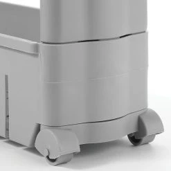 MDesign Portable Rolling Laundry Utility Cart Organizer With 4 Shelves -The Novogratz Shop 6192312 ALT2