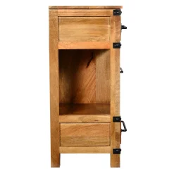 Benzara Wooden Cabinet With 2 Spacious Drawers And 2 Open Shelves, Brown And Black 8 Benzara Wooden Cabinet With 2 Spacious Drawers And 2 Open Shelves, Brown And Black -The Novogratz Shop 6193134 ALT2
