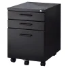 Benzara Contemporary Style File Cabinet With Lock System And Caster Support, Black 2 Benzara Contemporary Style File Cabinet With Lock System And Caster Support, Black -The Novogratz Shop 6215210
