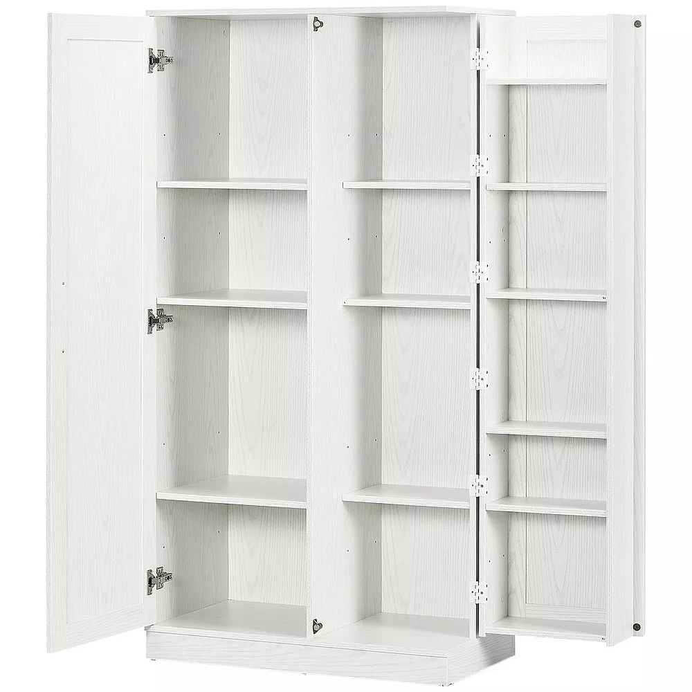 HOMCOM Kitchen Pantry 14-Tier Freestanding Cupboard With 2 Doors White 3 HOMCOM Kitchen Pantry 14-Tier Freestanding Cupboard With 2 Doors White
