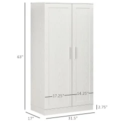 HOMCOM Kitchen Pantry 14-Tier Freestanding Cupboard With 2 Doors White 8 HOMCOM Kitchen Pantry 14-Tier Freestanding Cupboard With 2 Doors White -The Novogratz Shop 6261121 ALT2