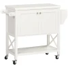 HOMCOM Utility Rolling Kitchen Island On Wheels With Rubber Wood Top White -The Novogratz Shop 6261261