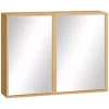 Kleankin Wall-Mounted Bathroom Medicine Cabinet With Mirror, Over Toilet Bathroom Cabinet With Interior Storage Shelves For Living Room And Laundry Room, Natural -The Novogratz Shop 6270994